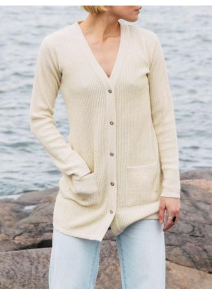 Women's khaki elegant knitted sweater