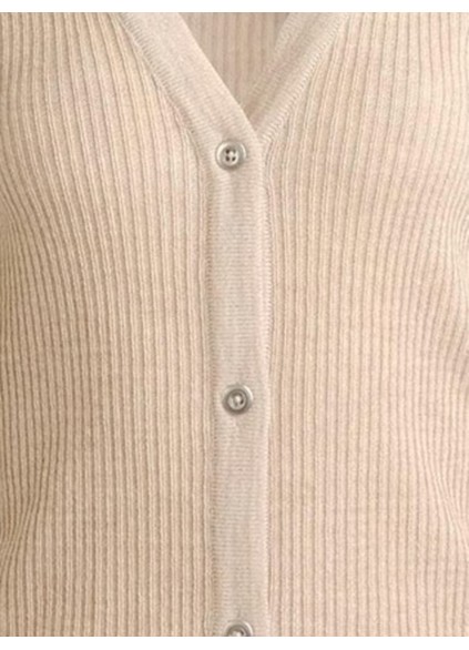 Women's khaki elegant knitted sweater