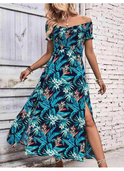 Women's Off Shoulder Split Dress