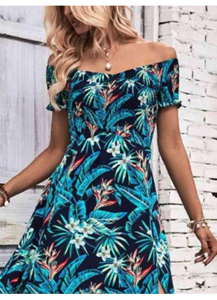 Women's Off Shoulder Split Dress