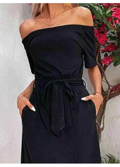 Women's Off Shoulder Waist Dress