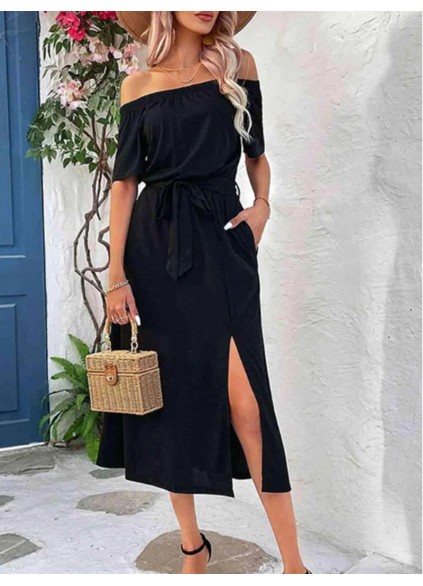 Women's Off Shoulder Waist Dress