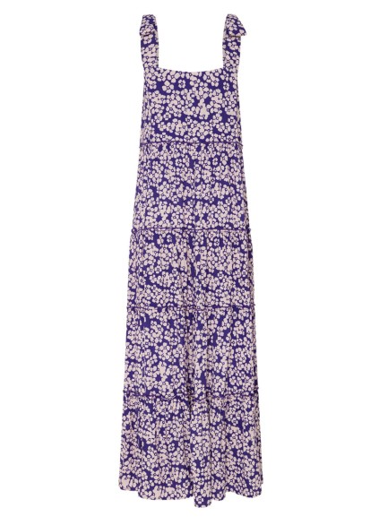 Women's printed holiday dress with straps