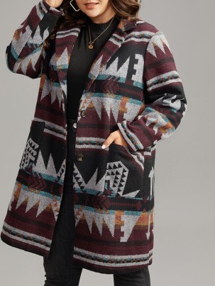 Women's printed jacket with geometric pattern