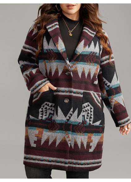 Women's printed jacket with geometric pattern