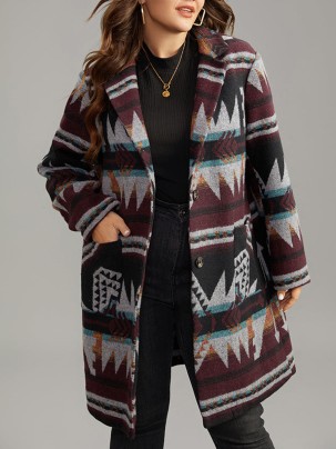 Women's printed jacket with geometric pattern