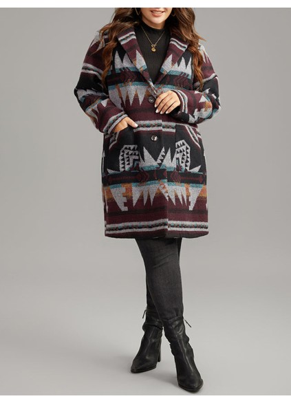 Women's printed jacket with geometric pattern