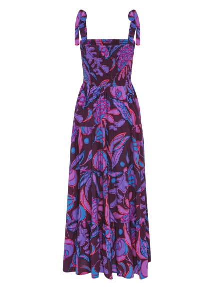 Women's purple print holiday color patchwork dress