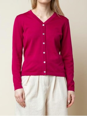 Women's red elegant knitted sweater