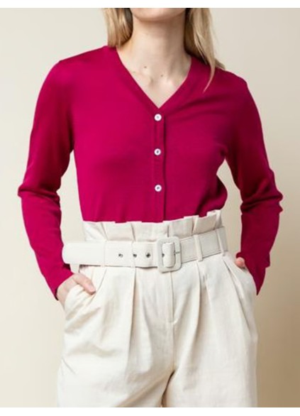 Women's red elegant knitted sweater