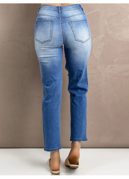 Women's ripped gradient jeans