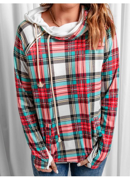 Women's Simple Plaid Hoodie