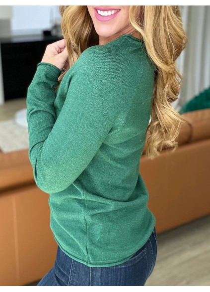 Women's simple solid color crew neck sweater