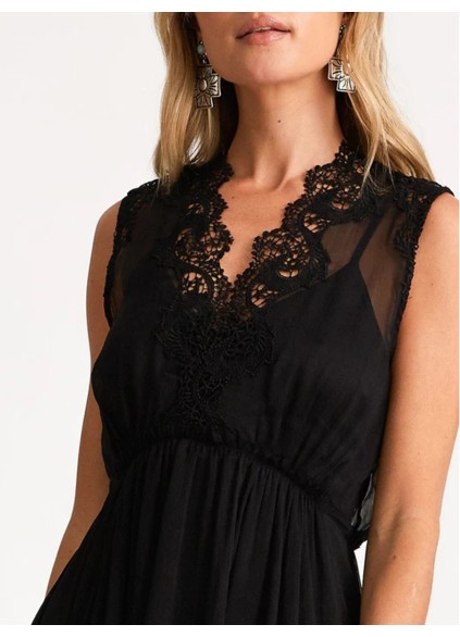 Women's V-neck printed lace dress