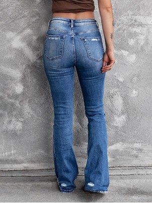 Women's versatile micro-flared jeans