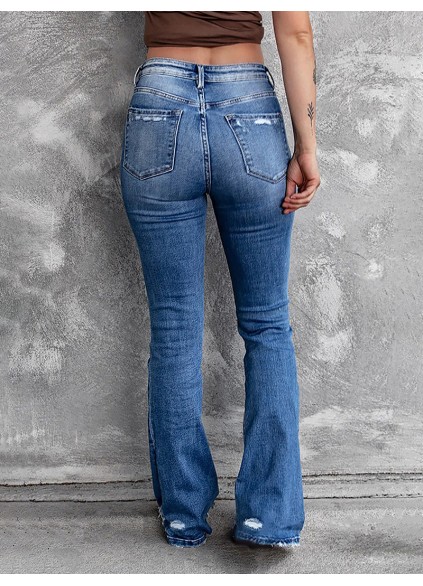 Women's versatile micro-flared jeans