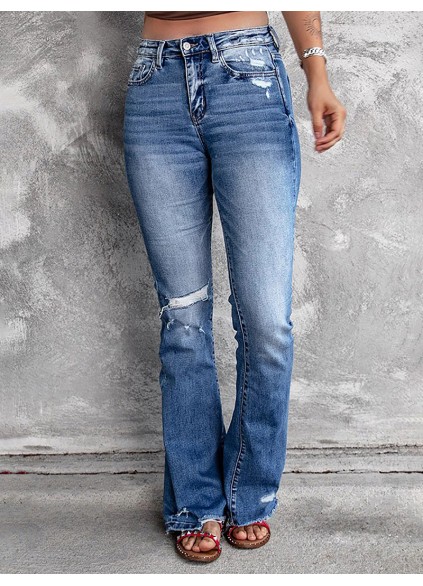 Women's versatile micro-flared jeans