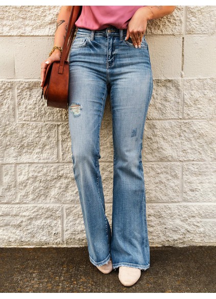 Women's Washed Classic Flare Jeans