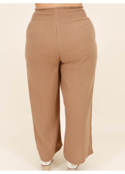 Wrinkled loose straight leg pants with gathered craftsmanship